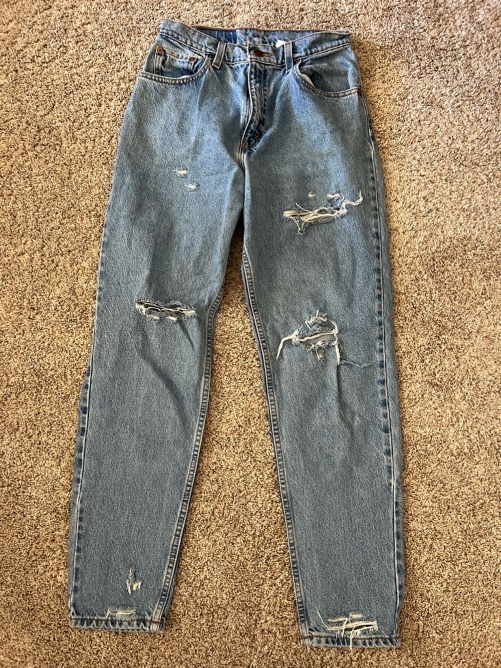 Levi's High-Rise Distressed Light Blue Women's Jeans
